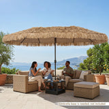 Tangkula 15 FT Tiki Patio Umbrella with PE Grass
