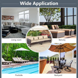 Tangkula 2 Pieces Patio Furniture Sofa Set, Patiojoy Wicker Conversation Set with Cushions and Sofa Clips