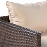 Tangkula 2 Pieces Patio Furniture Sofa Set, Patiojoy Wicker Conversation Set with Cushions and Sofa Clips