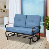 Tangkula Outdoor Swing Glider Chair , Patio Glider Bench for 2 Persons, Outdoor Rocking Loveseat with Steel Frame