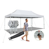 Tangkula 10 x 20Ft Pop-Up Canopy Tent, UPF 50+ Easy Setup Instant Canopy Tent with Wheeled Carrying Bag