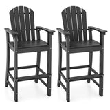 Tangkula Outdoor Tall Adirondack Chair 30 Inches Seat Height, HDPE Bar Height Patio Chair with High Backrest