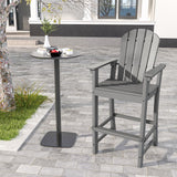 Tangkula Outdoor Tall Adirondack Chair 30 Inches Seat Height, HDPE Bar Height Patio Chair with High Backrest