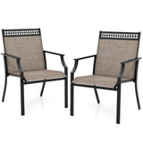 Tangkula Patio Dining Chairs Set of 2/4, All Weather Outdoor Chairs with High Back, Armrests