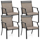 Tangkula Patio Dining Chairs Set of 2/4, All Weather Outdoor Chairs with High Back, Armrests