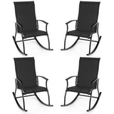 Tangkula Patio Rocking Chairs Set of 2/4, Outdoor Rocking Chair with Smooth & Safe Rocking Motion, Ergonomic Backrest