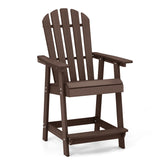 Tangkula Outdoor Bar Stool, HDPE Tall Adirondack Chair with Armrest & Footrest