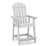 Tangkula Outdoor Bar Stool, HDPE Tall Adirondack Chair with Armrest & Footrest