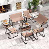 Tangkula 4 Pieces Patio Furniture Set with 2 Rocking Bistro Chairs