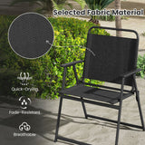 Tangkula Outdoor Folding Chairs Set of 2, Patio Dining Chairs with Breathable Seat & Cozy Armrests