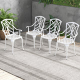 Tangkula Set of 4 Cast Aluminum Patio Dining Chairs