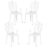 Tangkula Set of 4 Cast Aluminum Patio Dining Chairs