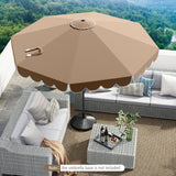 Tangkula  2 Tiers Scalloped Outdoor Table Market Umbrella with Tilt Adjustment