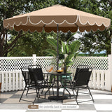 Tangkula  2 Tiers Scalloped Outdoor Table Market Umbrella with Tilt Adjustment