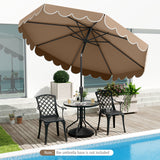 Tangkula  2 Tiers Scalloped Outdoor Table Market Umbrella with Tilt Adjustment