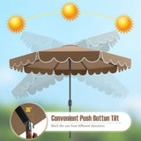 Tangkula  2 Tiers Scalloped Outdoor Table Market Umbrella with Tilt Adjustment