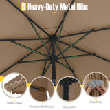 Tangkula  2 Tiers Scalloped Outdoor Table Market Umbrella with Tilt Adjustment