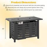 Tangkula Outdoor Propane Fire Pit Table with Lava Rocks