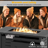 Tangkula Outdoor Propane Fire Pit Table with Lava Rocks