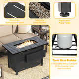Tangkula Outdoor Propane Fire Pit Table with Lava Rocks