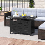 Tangkula Outdoor Propane Fire Pit Table with Lava Rocks