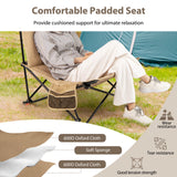 Tangkula Padded Camping Chair with Adjustable Backrest