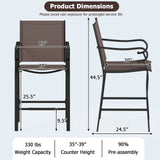 Tangkula Outdoor Counter Height Bar Stools Set