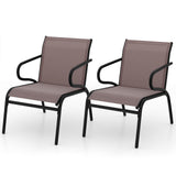 Tangkula Patio Chairs Set with Armrests for Poolside