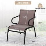 Tangkula Patio Chairs Set with Armrests for Poolside