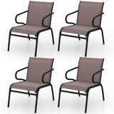 Tangkula Patio Chairs Set with Armrests for Poolside