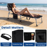 Beach Chaise Lounge Chair with Hole for Face,  for Outdoor Backyard Poolside