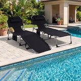 Beach Chaise Lounge Chair with Hole for Face,  for Outdoor Backyard Poolside