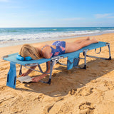 Tangkula Outdoor Beach Chaise Lounge, Folding Lounge Chair with 5-Position Backrest