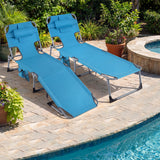 Tangkula Outdoor Beach Chaise Lounge, Folding Lounge Chair with 5-Position Backrest