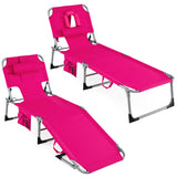 Beach Chaise Lounge Chair with Hole for Face,  for Outdoor Backyard Poolside
