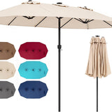 Tangkula 15.5 FT Patio Umbrella with Solar Lights