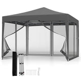 10x10 ft Pop-Up Canopy Tent w/ Netting, Outdoor Canopy Tent with Carry Bag