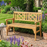 Tangkula Foldable Garden Acacia Wood Bench, Folding Patio Bench