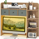 Tangkula Desktop Bookshelf with LED Lights