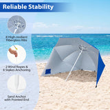 Tangkula 6.5 FT 2-In-1 Beach Umbrella with Shade for Sand