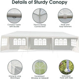 Tangkula 10'x30' Outdoor Canopy Tent Heavy Duty Party Wedding Event Tent Sturdy Steel Frame with 5 Removable Sidewalls Waterproof