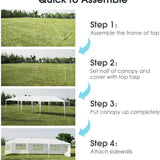 Tangkula 10'x30' Outdoor Canopy Tent Heavy Duty Party Wedding Event Tent Sturdy Steel Frame with 5 Removable Sidewalls Waterproof