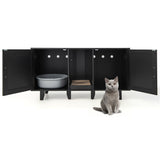 Tangkula Double Cat Litter Box Enclosure for 2 Cats