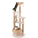 Tangkula 65 Inch Tall Cat Tower with Jute Scratching Posts