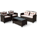 Tangkula 4 or 8 piece Patio Furniture Set, Outdoor Furniture Sets for Backyard, Porch, Garden and Poolside