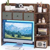 Tangkula Desktop Bookshelf with LED Lights