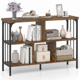 Tangkula 3-Tier Bookshelf|Horizontal Cubby Bookcase