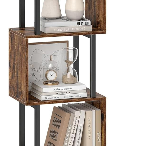 Tangkula 5-Tier S-Shaped Bookshelf