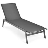 Tangkula Outdoor Chaise Lounge Chair, 6-Position Adjustable Reclining Chair