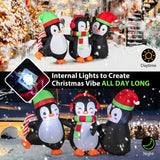 Tangkual Christmas Inflatable Penguins Family,Blow up Xmas Decoration for Living Room